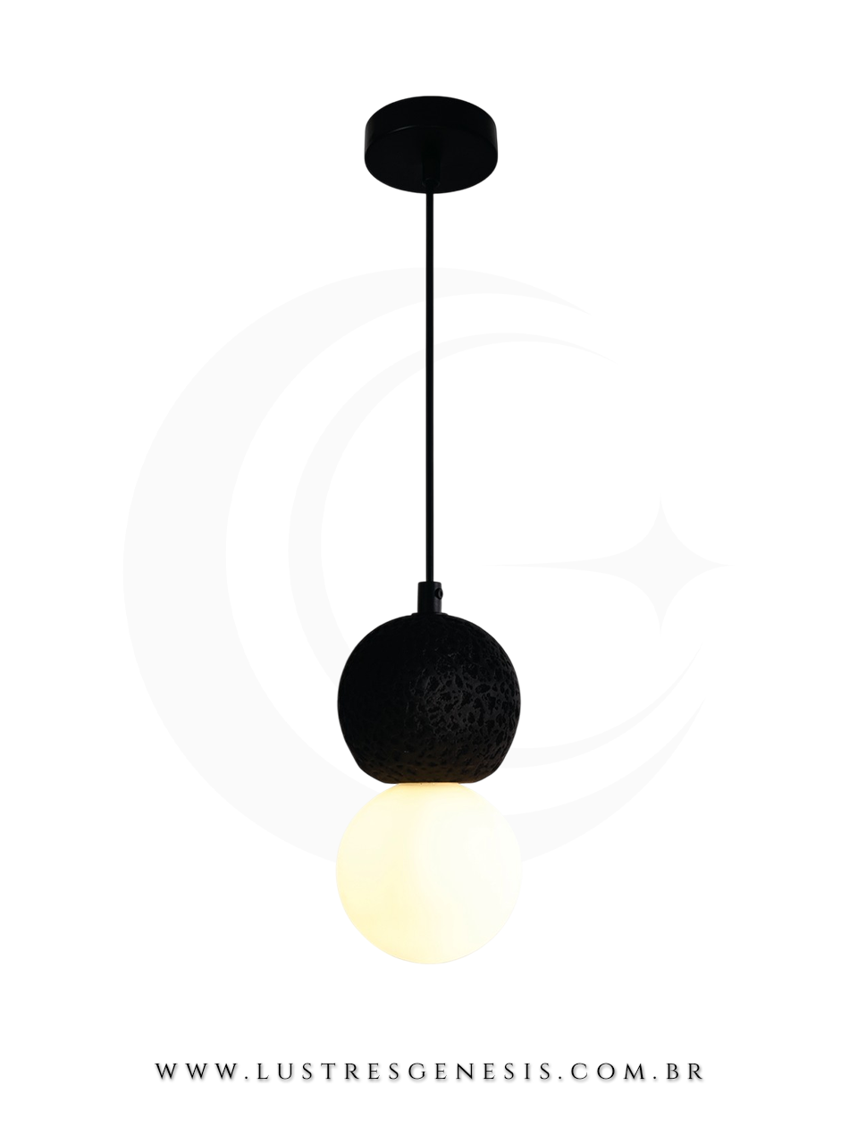 Pendente Moderno Metal Concreto Sindora DCD02613 Preto 10x20cm G9, Bancada Area Gourmet, Lavabo, Cabeceira de Cama, Banheiro